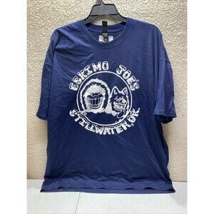 Hanes Beefy-T Eskimo Joe's Stillwater OK Graphic Blue Men's T-Shirt Size 3XL